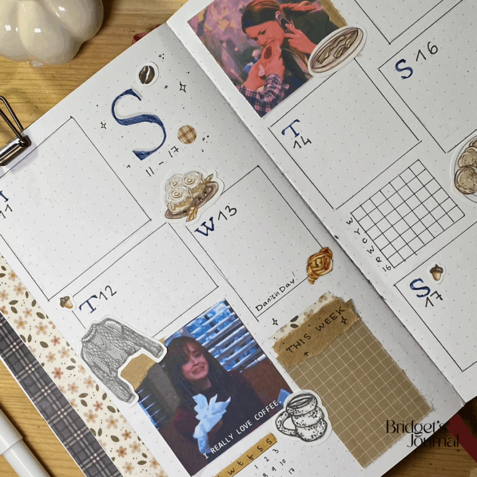 weekly spread per bullet journal a tema gilmore girls per settembre 2023